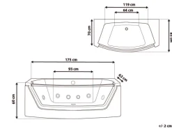 Best Beliani Poreamme Led-Valot Valkoinen 175 X 85 Cm Fuerte