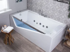 Kylpy- & Poreammeet<Beliani Poreamme Led-Valot Valkoinen 180 X 90 Cm Marquis