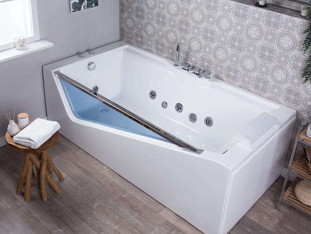 Kylpy- & Poreammeet<Beliani Poreamme Led-Valot Valkoinen 180 X 90 Cm Marquis