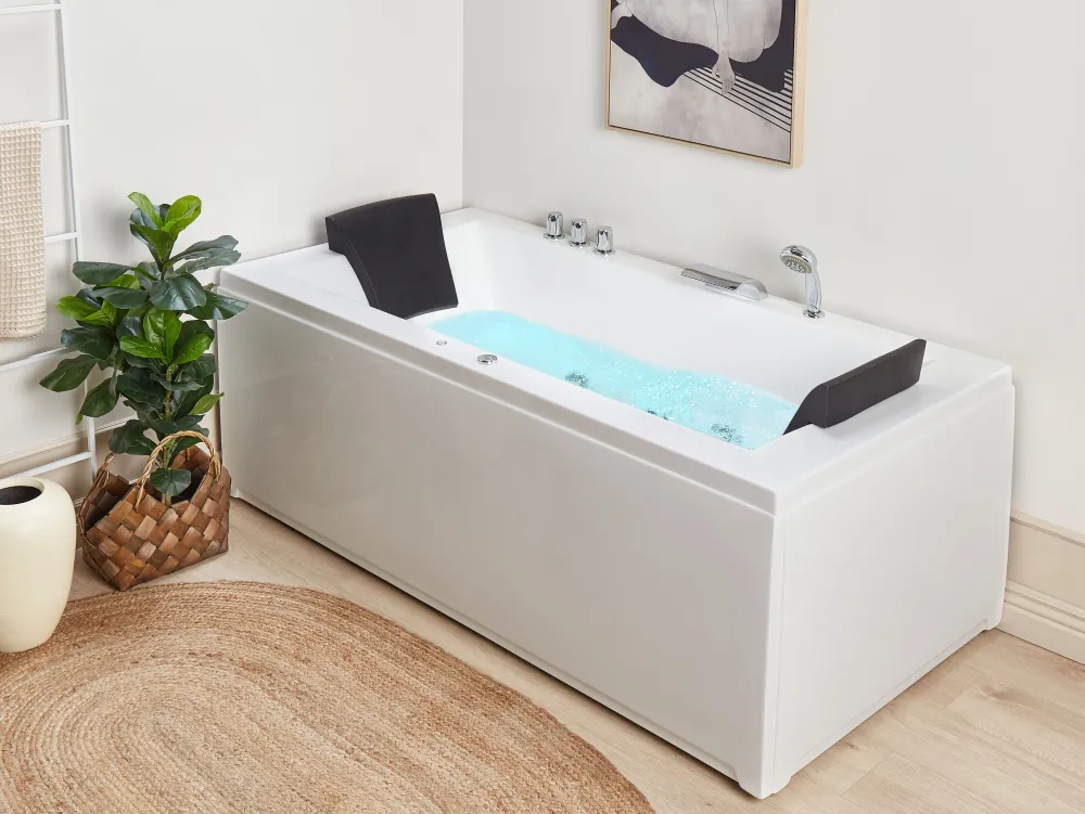 Kylpy- & Poreammeet<Beliani Poreamme Oikeak. Led-Valot Valkoinen 183 X 90 Cm Varadero