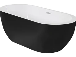 Kylpy- & Poreammeet<Beliani Poreamme Vapaasti Seisova Led-Valot Musta 170 X 80 Cm Nevis