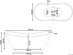 Cheap Beliani Poreamme Vapaasti Seisova Led-Valot Valkoinen 180 X 85 Cm Antigua