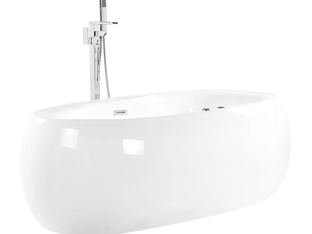 Kylpy- & Poreammeet<Beliani Poreamme Vapaasti Seisova Led-Valot Valkoinen 180 X 100 Cm Mustique