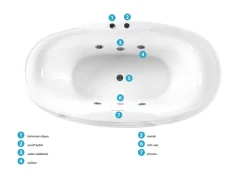 Kylpy- & Poreammeet<Beliani Poreamme Vapaasti Seisova Led-Valot Valkoinen 180 X 100 Cm Mustique