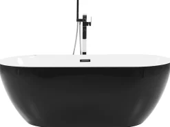 Kylpy- & Poreammeet<Beliani Poreamme Vapaasti Seisova Led-Valot Musta 170 X 80 Cm Nevis Iii