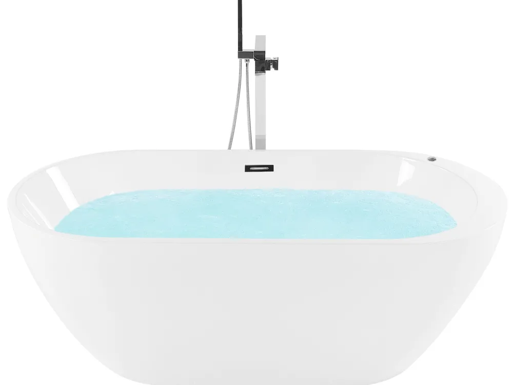 Kylpy- & Poreammeet<Beliani Poreamme Vapaasti Seisova Led-Valot Valkoinen 170 X 80 Cm Nevis