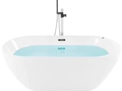 Kylpy- & Poreammeet<Beliani Poreamme Vapaasti Seisova Led-Valot Valkoinen 170 X 80 Cm Nevis