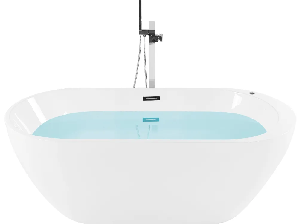 Kylpy- & Poreammeet<Beliani Poreamme Vapaasti Seisova Led-Valot Valkoinen 170 X 80 Cm Nevis