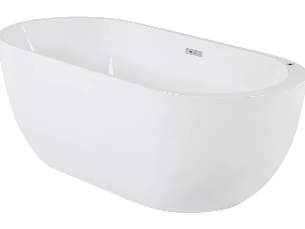 Kylpy- & Poreammeet<Beliani Poreamme Vapaasti Seisova Led-Valot Valkoinen 170 X 80 Cm Nevis