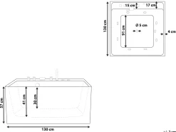 Kylpy- & Poreammeet<Beliani Poreamme Vapaasti Seisova Valkoinen 130 X 130 Cm Tahua