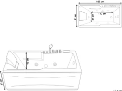 New Beliani Poreamme Vasenk. Led-Valot Musta 169 X 81 Cm Artemisa