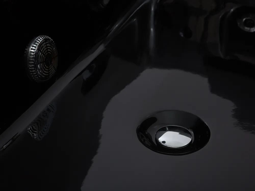 Kylpy- & Poreammeet<Beliani Poreamme Vasenk. Led-Valot Musta 183 X 90 Cm Varadero