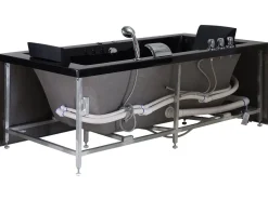 Kylpy- & Poreammeet<Beliani Poreamme Vasenk. Led-Valot Musta 183 X 90 Cm Varadero