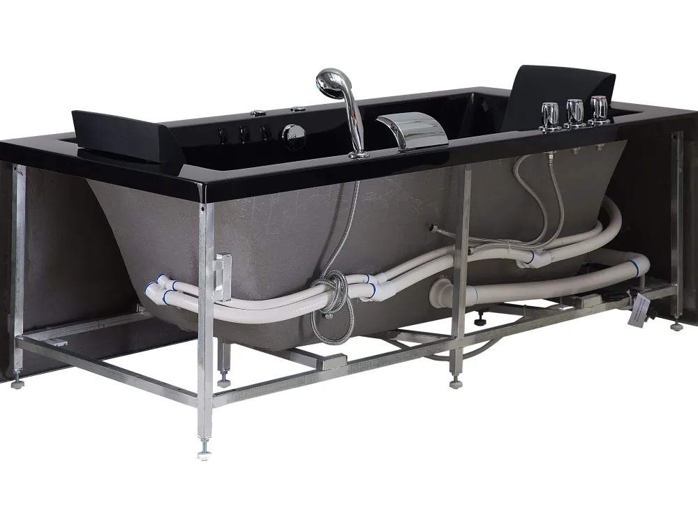 Kylpy- & Poreammeet<Beliani Poreamme Vasenk. Led-Valot Musta 183 X 90 Cm Varadero