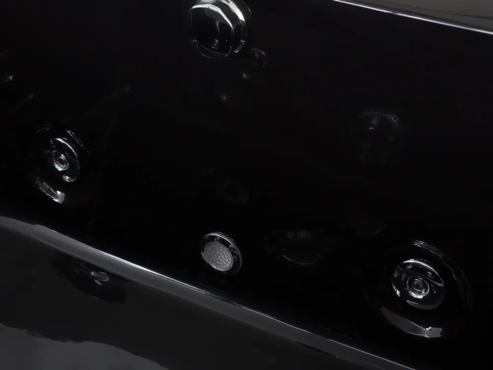 Kylpy- & Poreammeet<Beliani Poreamme Vasenk. Led-Valot Musta 183 X 90 Cm Varadero