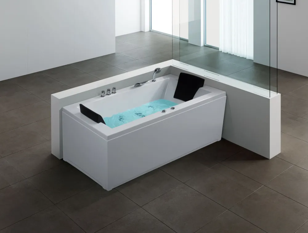 Kylpy- & Poreammeet<Beliani Poreamme Vasenk. Led-Valot Valkoinen 183 X 90 Cm Varadero