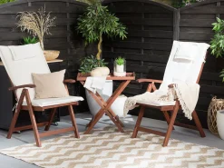 Ulkokalusteet<Beliani Poyta Ja 2 Tuolia Luonnonvalkoisilla Tyynyilla Toscana