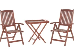 Ulkokalusteet<Beliani Poyta Ja 2 Tuolia Luonnonvalkoisilla Tyynyilla Toscana