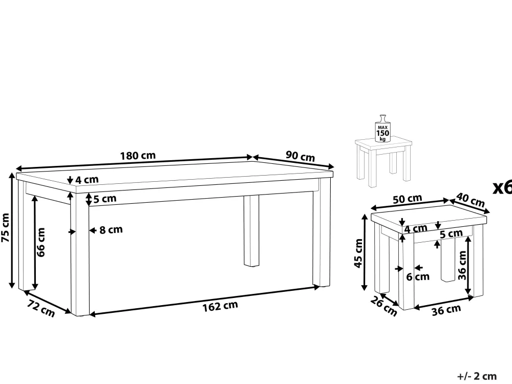 Ulkokalusteet<Beliani Poytaryhma 6-Istuttava - Poyta Ja 6 Jakkaraa Harmaa Ostuni