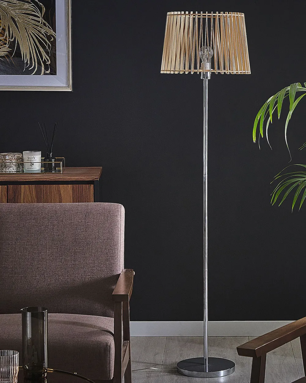 New Beliani Poytavalaisin Bambu Vaalea Puu Bomu