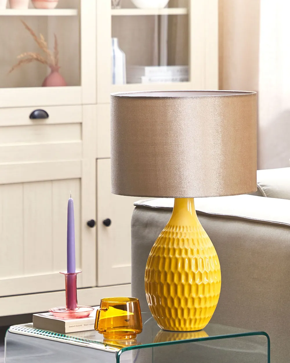 New Beliani Poytavalaisin Keraaminen Keltainen Haddas