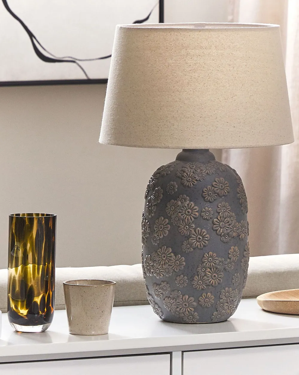 Outlet Beliani Poytavalaisin Keraaminen Harmaa/Beige Ferrey