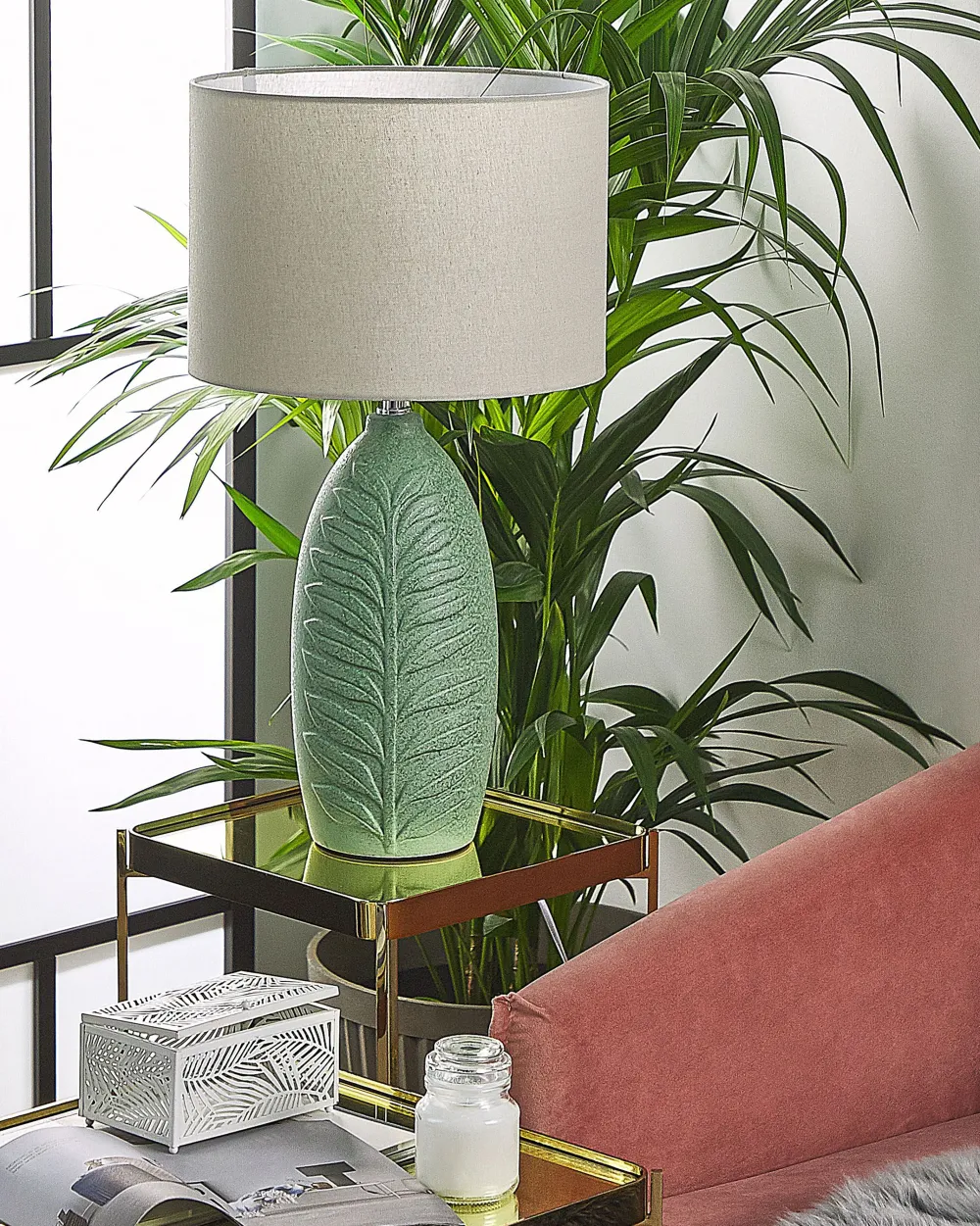 Valaisimet<Beliani Poytavalaisin Keraaminen Vihrea Ohio