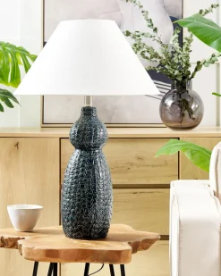 Best Beliani Poytavalaisin Keraaminen Valkoinen/Tummansininen Matina