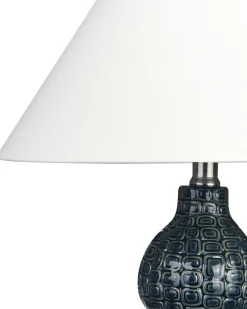 Best Beliani Poytavalaisin Keraaminen Valkoinen/Tummansininen Matina