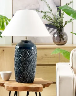 Valaisimet<Beliani Poytavalaisin Keraaminen Tummansininen Telire