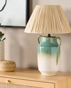 Valaisimet<Beliani Poytavalaisin Keraaminen Vihrea/Valkoinen Limones