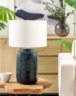 Valaisimet<Beliani Poytavalaisin Keraaminen Tummansininen Mussel