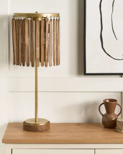 Valaisimet<Beliani Poytavalaisin Mangopuu Tumma Puu/Messinki Sabari