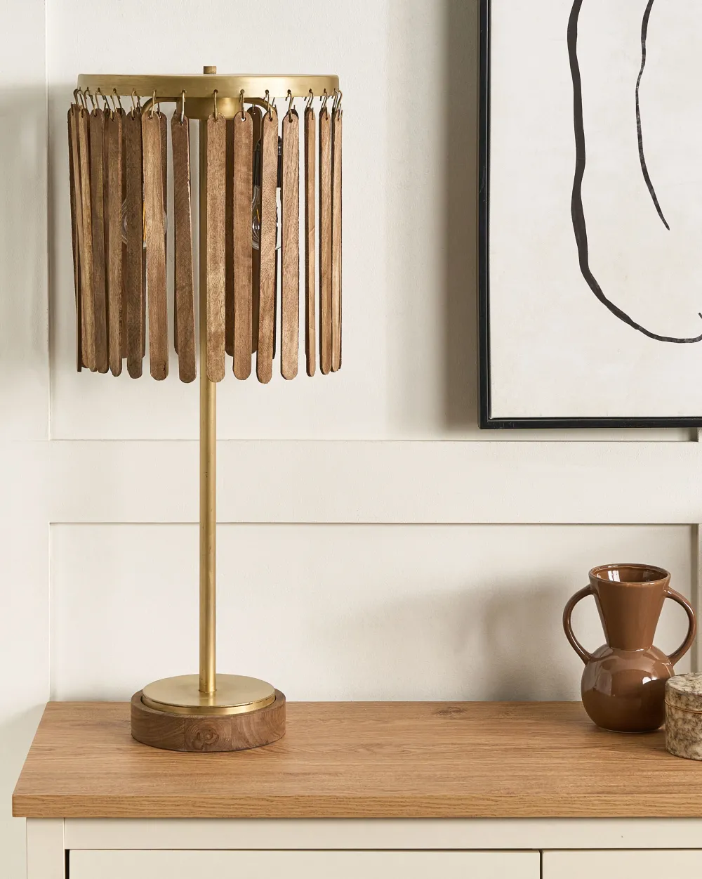 Valaisimet<Beliani Poytavalaisin Mangopuu Tumma Puu/Messinki Sabari