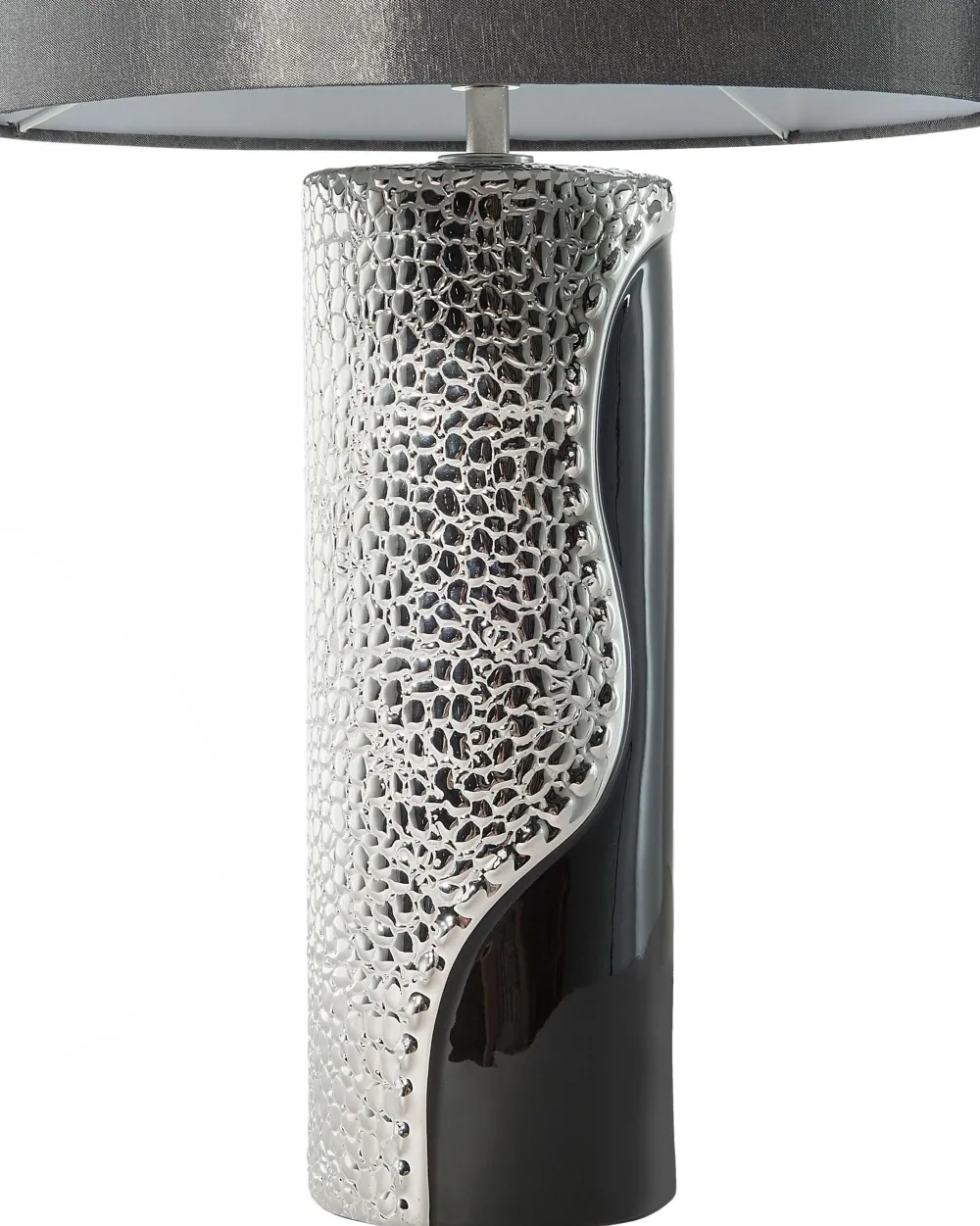 Valaisimet<Beliani Poytavalaisin Posliini Musta/Hopea Aiken