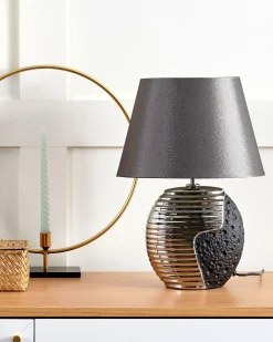 Flash Sale Beliani Poytavalaisin Posliini Musta/Hopea Esla