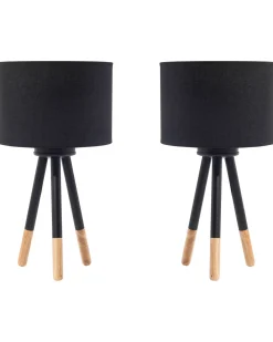 Best Sale Beliani Poytavalaisin Saarni Musta 2 Kpl Tobol