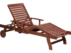 Ulkokalusteet<Beliani Puinen Aurinkotuoli Luonnonvalkoisella Pehmusteella Toscana