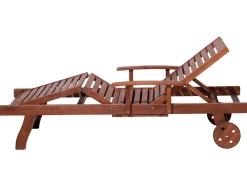 Ulkokalusteet<Beliani Puinen Aurinkotuoli Luonnonvalkoisella Pehmusteella Toscana