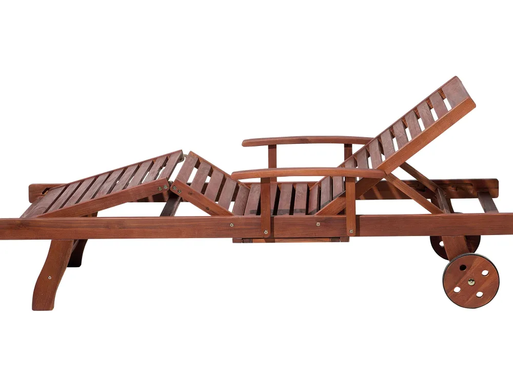 Ulkokalusteet<Beliani Puinen Aurinkotuoli Luonnonvalkoisella Pehmusteella Toscana