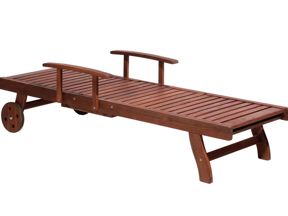 Ulkokalusteet<Beliani Puinen Aurinkotuoli Luonnonvalkoisella Pehmusteella Toscana