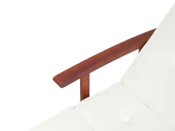 Ulkokalusteet<Beliani Puinen Aurinkotuoli Luonnonvalkoisella Pehmusteella Toscana