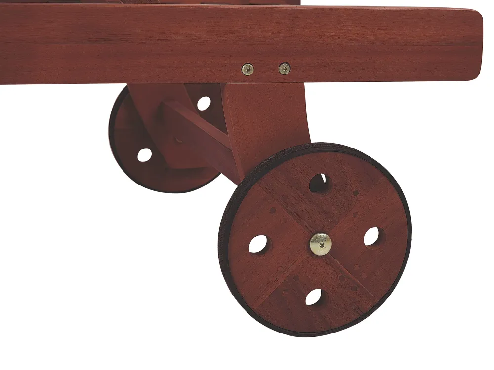 Ulkokalusteet<Beliani Puinen Aurinkotuoli Luonnonvalkoisella Pehmusteella Toscana