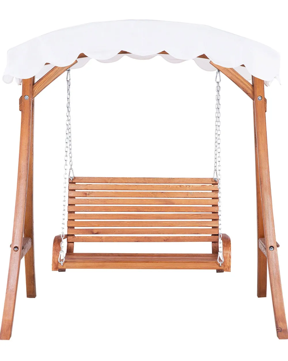 Ulkokalusteet<Beliani Puinen Pihakeinu Katoksella Beige Andria