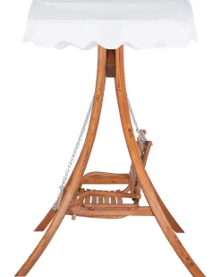 Ulkokalusteet<Beliani Puinen Pihakeinu Katoksella Beige Andria