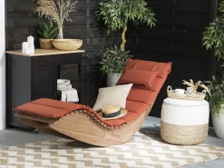 Store Beliani Punainen Lepotuolin Pehmustetyyny 180 X 60 Cm Brescia