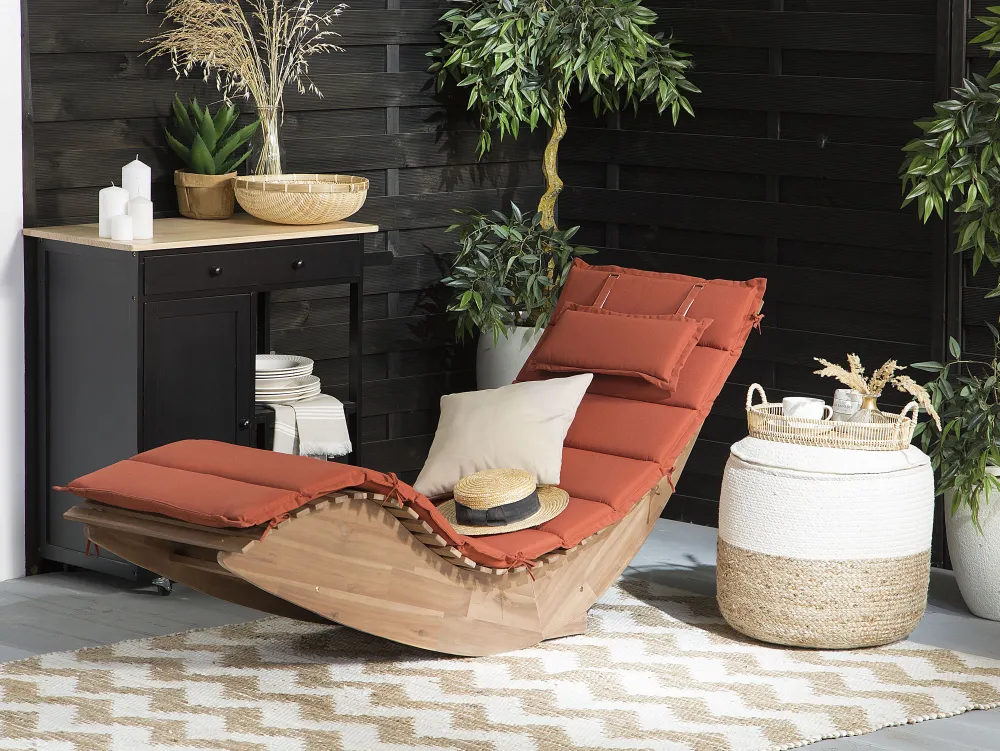 Store Beliani Punainen Lepotuolin Pehmustetyyny 180 X 60 Cm Brescia