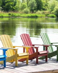 Sale Beliani Punainen Puutarhatuoli Adirondack