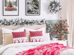 Tekstiilit<Beliani Punavalkoinen 2 Kpl Koristetyynysetti 45 X 45 Cm Robbie