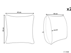 Tekstiilit<Beliani Punavalkoinen 2 Kpl Koristetyynysetti 45 X 45 Cm Robbie